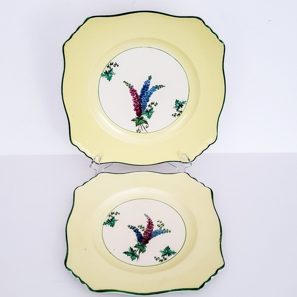 1930's Vintage Denby Square Plate Set - Picture 2 of 9